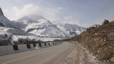 Nice View from the Road to the Mountain Range. Caucasus. Russia. Video stock 195935127