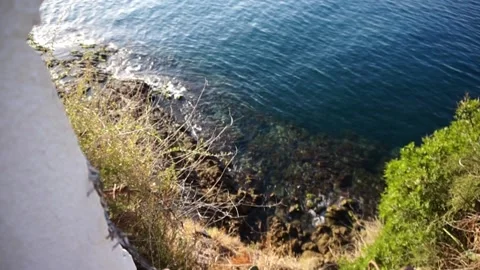 Nice view of the sea from above with camera moving 스톡 동영상 143925269