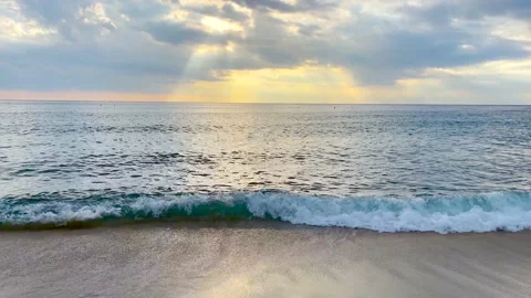 Nice view of the sea and sunset Stock Footage 166922658