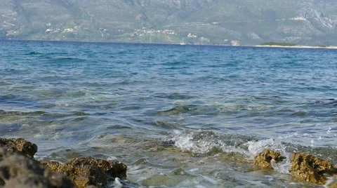 Nice View On Sea Coast slow motion Stock Footage 54903445