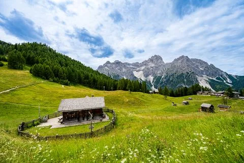 A nice view to Sexten Dolomites Stock Photos