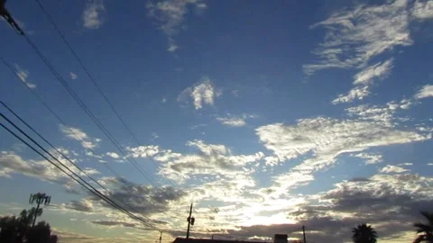Nice view of the sky with the sound of the Lawn Mower Stock Footage 335812677
