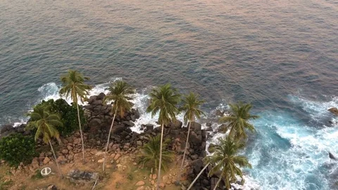 Nice view from the top of the lighthouse in Dondra on the island of Sri Lanka Stock Footage 71608341