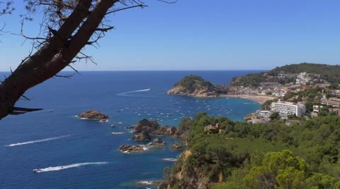 Nice view of Tossa de Mar, Spain Stock Footage 68221402