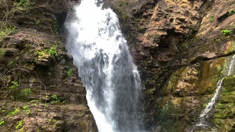 Nice view of the waterfall in the mountains of the North Caucasus. 스톡 동영상 157724374
