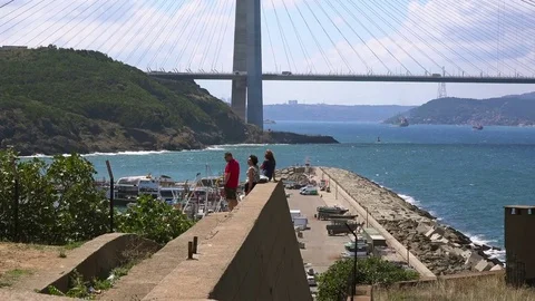 Nice view of Yavuz Sultan Selim Bridge, Turkey Stock Footage 80523616