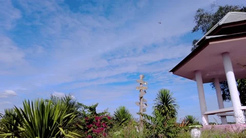 Nice viewpoint to a temple Stock Footage 148733595