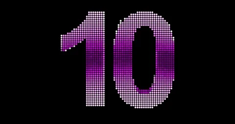 Nice violet countdown from 10 to 1 with alpha for light background Video stock 105026215
