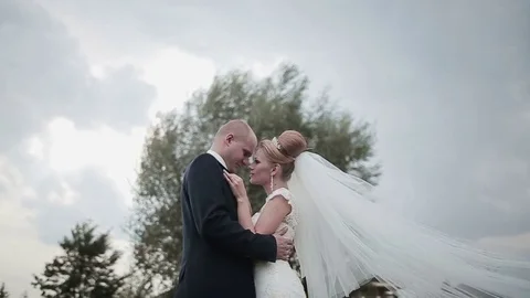 Nice walk of the couple in their wedding day Video stock 70224779