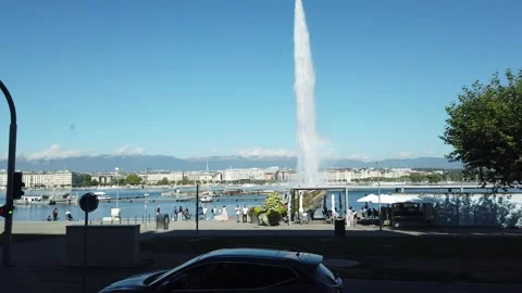 Nice water fall and landscape of Switzerland 스톡 동영상 253674053