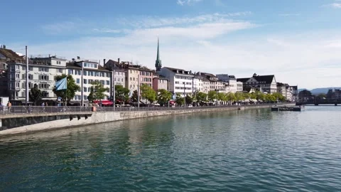 Nice water fall and landscape of Switzerland Stock Footage 253674489