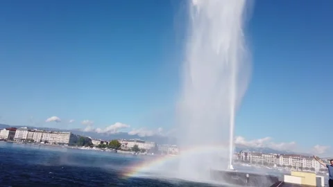 Nice water fall and landscape of Switzerland Stock Footage 253675282