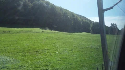 Nice water fall and landscape of Switzerland Video stock 253675319