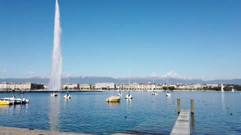 Nice water fall and landscape of Switzerland Stock Footage 253675532