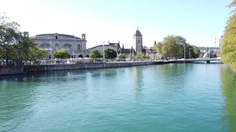 Nice water fall and landscape of Switzerland Video stock 253677806
