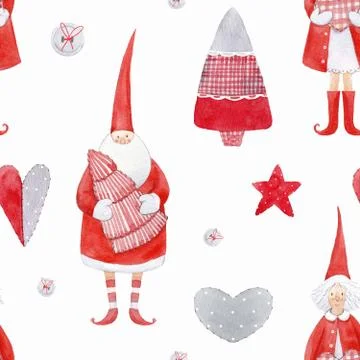Nice watercolor christmas pattern Stock Illustration