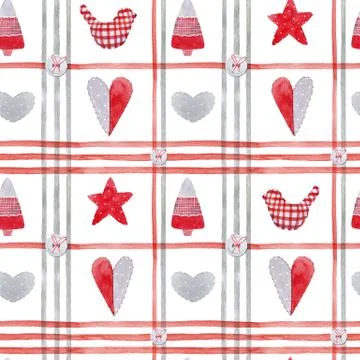 Nice watercolor christmas pattern Stock Illustration