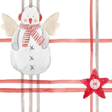 Nice watercolor christmas vector pattern Stock Illustration