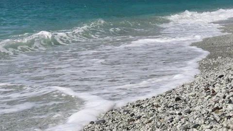Nice Waves Along the Seafront Stock Footage 161883071