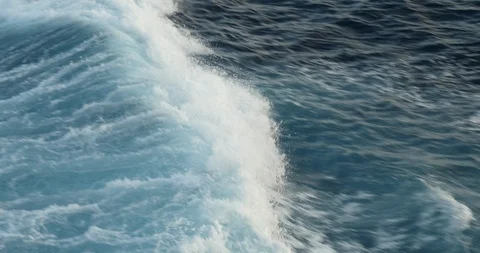 Nice waves closer created for a boat while navigating Stock Footage 86167393