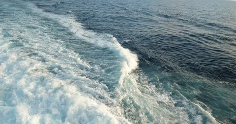 Nice waves created for a boat while navigating Stock Footage 86166253