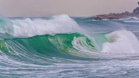 Nice waves in the mediterranean ocean Stock Photos