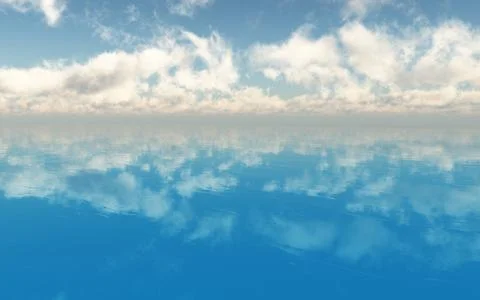 Nice weather clouds over the sea Stock Illustration