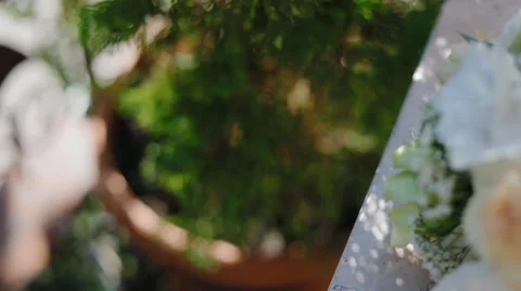 Nice wedding bouquet on the table Stock Footage 47328779