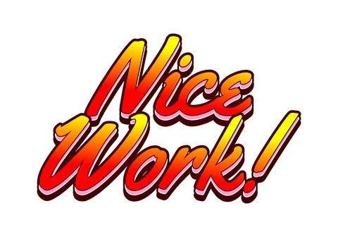 Nice work. Text effect in 3D style with eye catching colors Stock Illustration