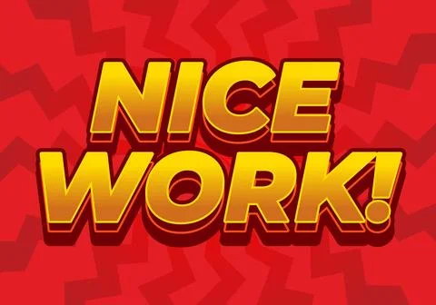 Nice work. Text effect in 3D style with eye catching colors Stock Illustration