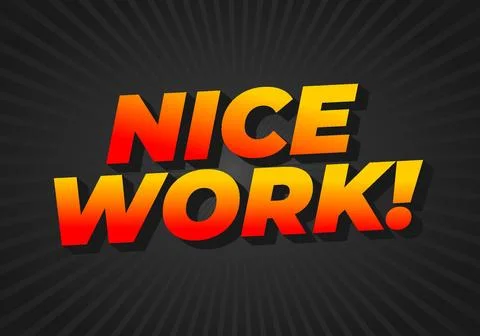 Nice work. Text effect in 3D style with eye catching colors Stock Illustration