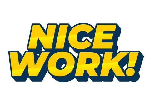 Nice work. Text effect in 3D style with eye catching colors Stock Illustration