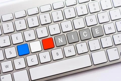 NICE writing on white keyboard Stock Photos