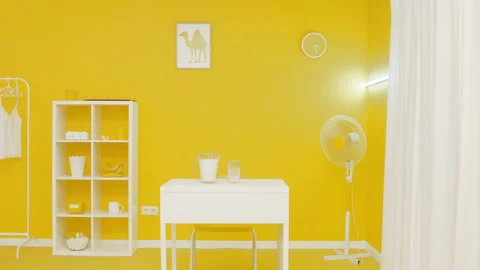 Nice Yellow Interior Stock Footage 144405998