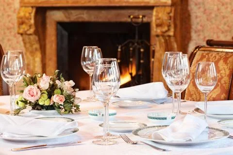 Nicely arranged table Stock Photos