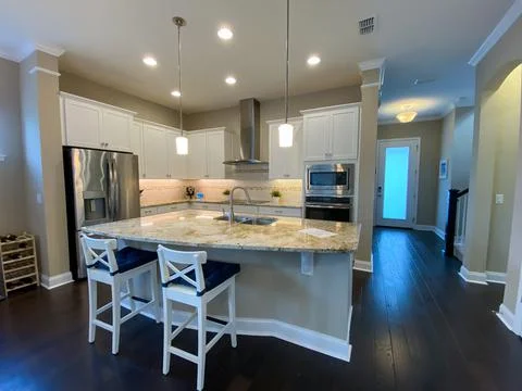 A nicely decorated cozy kitchen Foto stock
