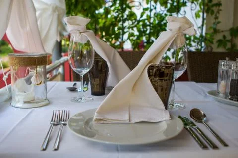 Nicely decorated table Stock Photos