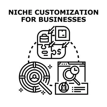Niche customization for business development concept 스톡 일러스트