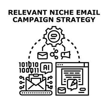 Niche email campaign strategy developing marketing automation optimization Illustrazione stock