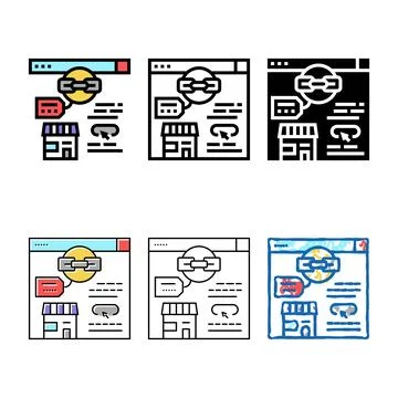 Niche link multipack building color icon vector Ilustración de archivo