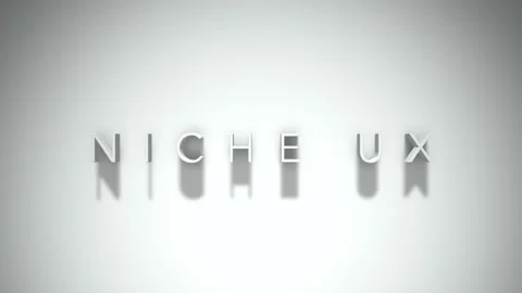 Niche UX 3D title animation with shadows on a white background Stockbeeldmateriaal 296548746