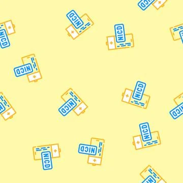 Nickel cadmium battery vector seamless pattern Illustrazione stock