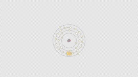 Nickel Ni Bohr Atom Model Clean No Text Animation Video Overlay Alpha 4K Stock-Footage 339370361