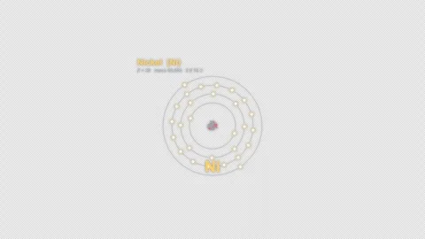 Nickel Ni Bohr Atom Model Labeled Animation Video Overlay Alpha 4K Stock-Footage 339370394