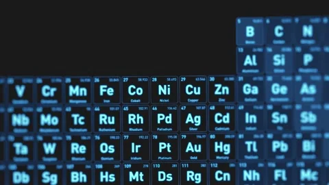 Nickel Ni periodic table element glowing blue. Futuristic scientific interface. Stock-Footage 330542101
