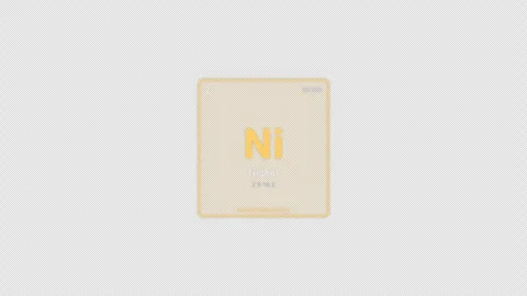 Nickel Ni Periodic Table Element Tile Labeled Animation Video Overlay Alpha 4K Stockbeeldmateriaal 339370312