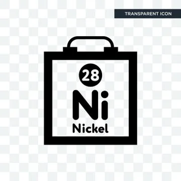 Nickel vector icon isolated on transparent background, nickel logo design Stock Illustration