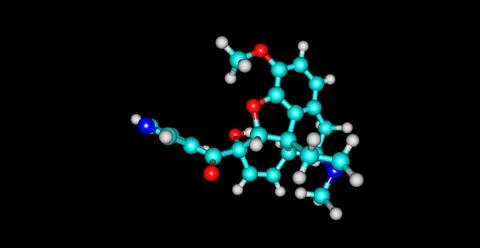 Nicocodeine molecular structure isolated on black Stock Illustration