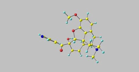 Nicocodeine molecular structure isolated on grey Stock Illustration