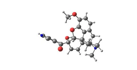 Nicocodeine molecular structure isolated on white Stock Illustration